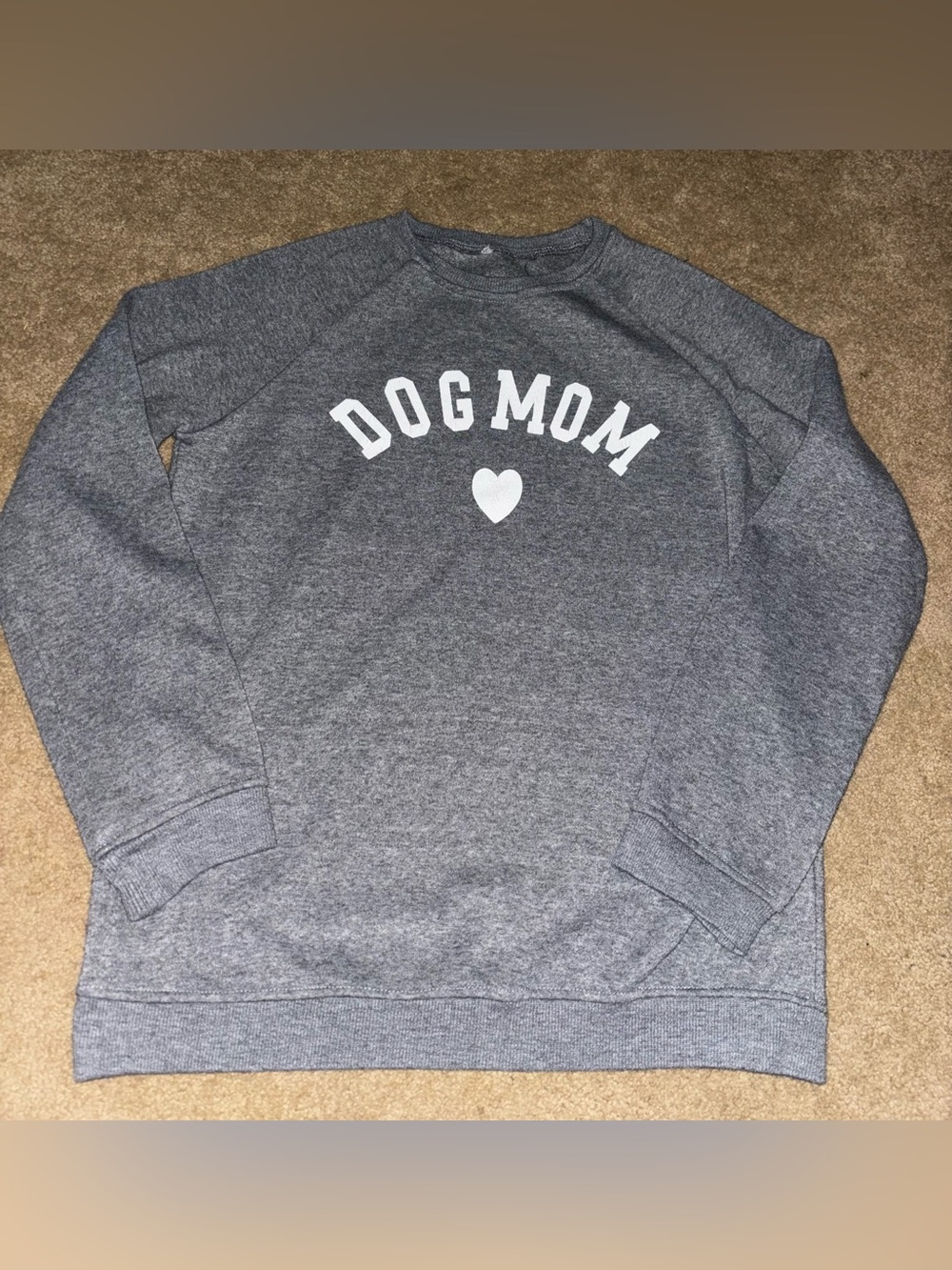 Gray "DOGMOM" Crewneck Sweatshirt